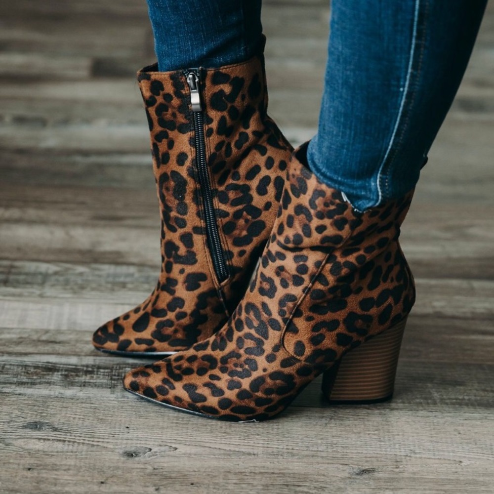 Harmony leopard ankle bootie